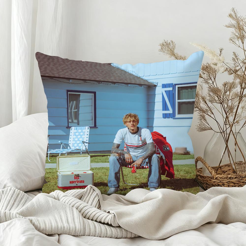 Singer MMachineGun KKelly MGK Lost Americana Pillow Case Bedroom Sofa Living Room Backrest Decoration Square Cushion Nap Time