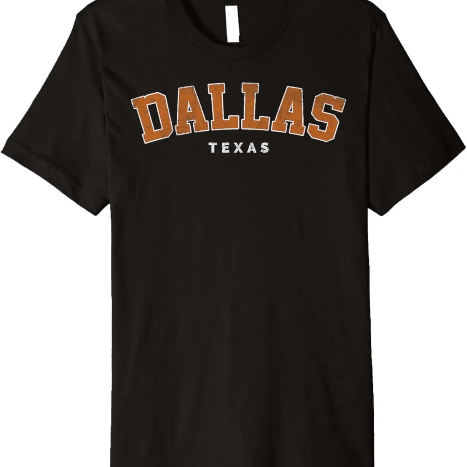 Dallas Texas Collegiate Typographic Premium T-Shirt S чёрный