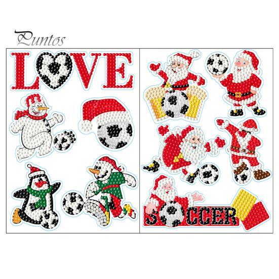 

1 комплект, наклейки со стразами, широкое применение, экологически чистые рождественские наклейки с изображением футбола B