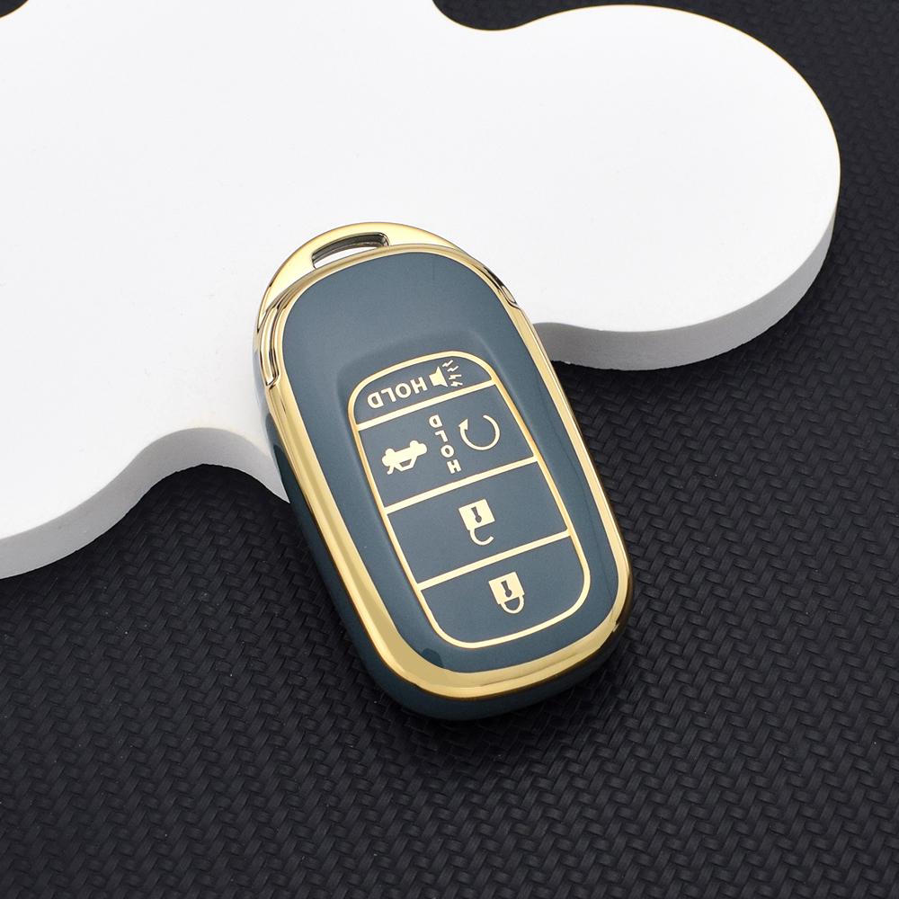 4/5-Button TPU Smart Key Fob Cover for Honda CR-V HR-V Civic Accord Fit Pilot Passport – Durable Protective Case Key Chain Rings