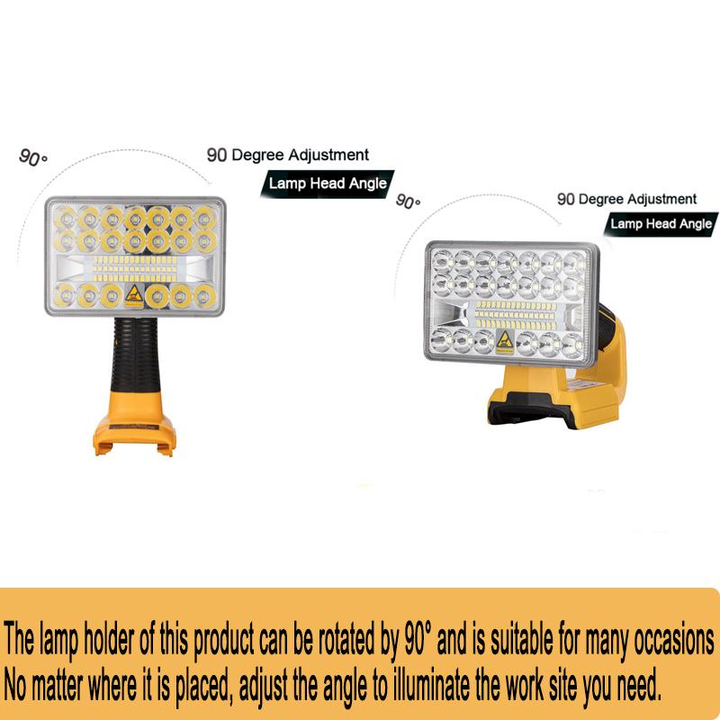 Dewalt 18V LED Work Light for DCB201 DCB200 Battery Indoor Outdoor Tool Light 9W 18W Bright Lighting