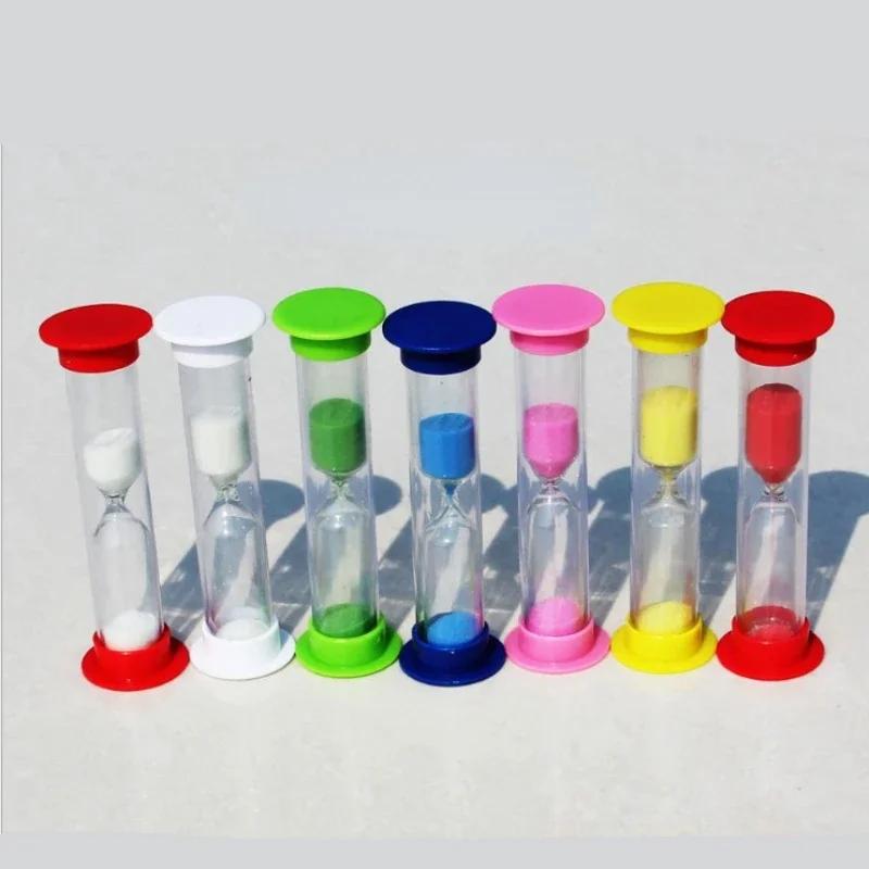 Timepiece Anti-fall Sand Watch Plastic Brush Timer 6 Piece Set Hourglass Decoration and Accessories for the Table Color Clock