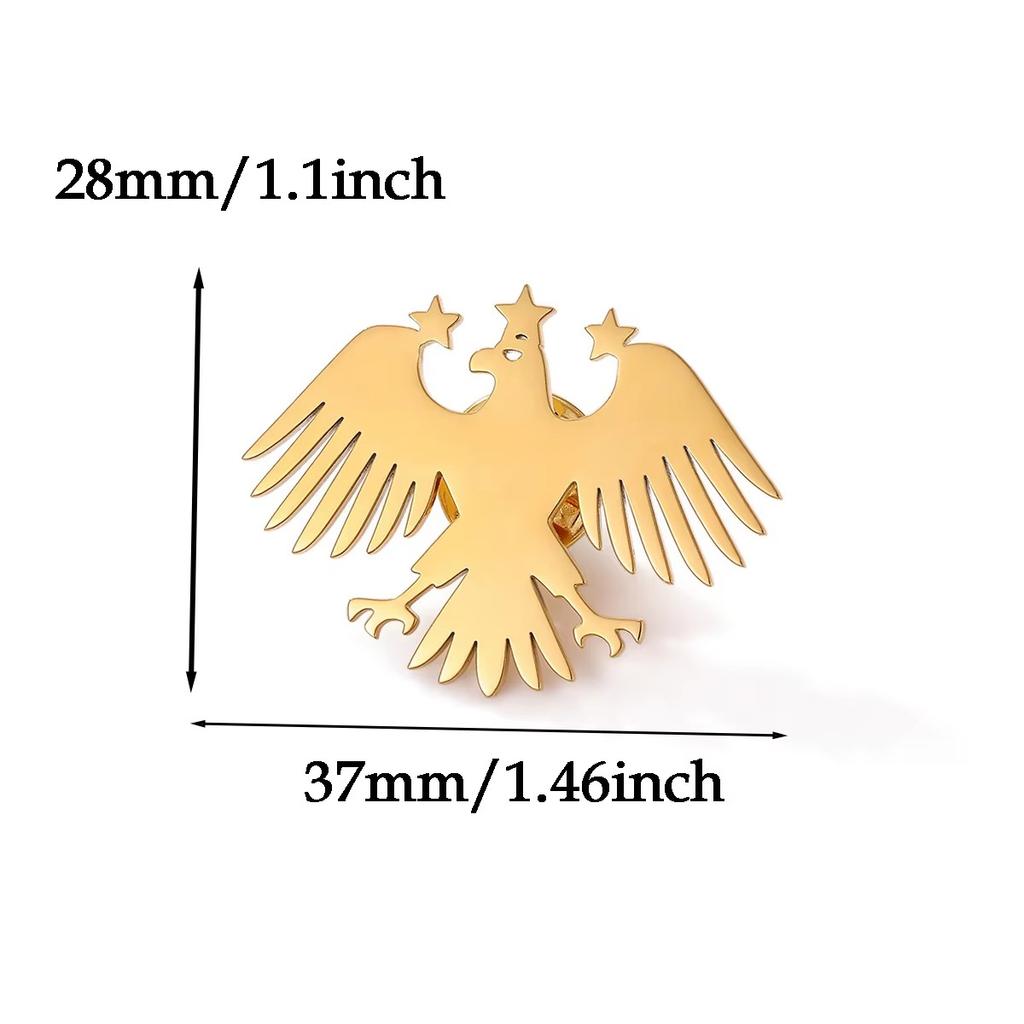 Punk Eagle Brooch For Women Men Stainless Steel Animals Emblem Geometric Brooch Pin Party Hypoallergenic Jewelry Gift