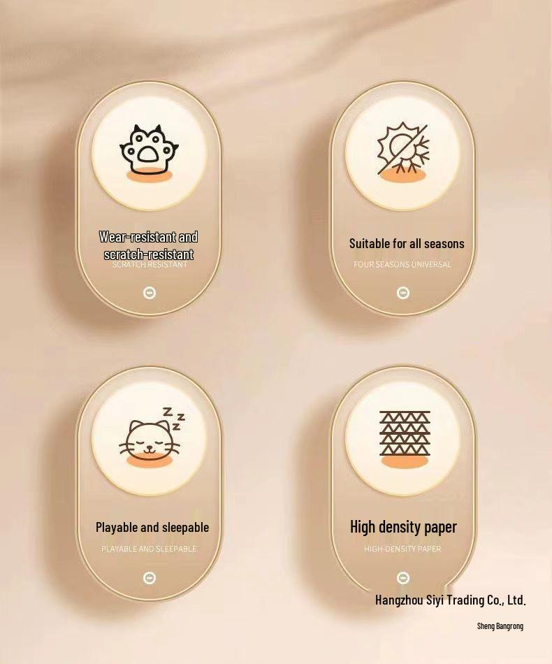 Sisal-Katzenbett & Kratzbaum-Kombination - Kratzfester Wellpappe-Liegesessel für Kätzchen