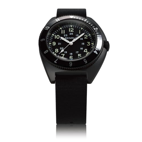 Benrus Military Watch TYPE-2-BLACK Men's Black