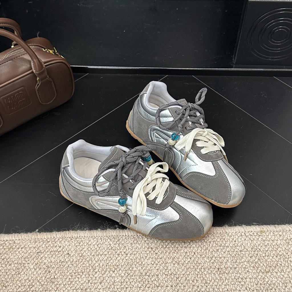 [Fanfna] Wszechstronne Niemieckie Buty Treningowe Damskie Jesień 2025 Nowy Koralikowy Niszowy Design Codzienne Buty Forrest Gump Trampki