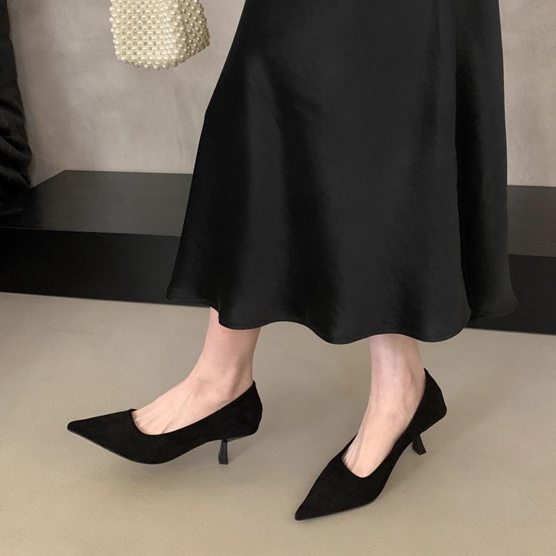 Fashion SUOJIALUN 2025 New Brand Autumn Women Pumps Shoes Fashion Pointed Toe Shallow Slip On Boat Shoes Thin High Heel Pumps Shoes