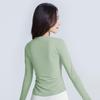 Women's Long Sleeve Yoga Top with Chest Pad: Autumn Pilates Fitness T-Shirt