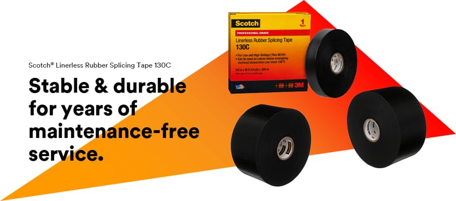 3M Tape 19 mm x 9 Electrically Linerless Scotch® Self-Fusing 130C, Black, m, Insulating, Waterproof, Moisture-Proof,