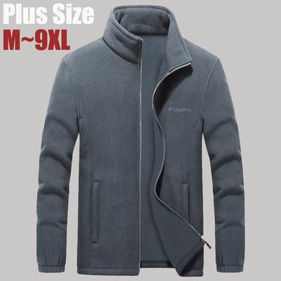 Mens Plus Size Softshell Fleece Jackets Male Warm Sweatshirts Thermal Coats Windbreaker Sportswear Brand Clothing 7XL 8XL 9XL