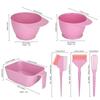 6Pcs 4 Colors Hair Dye Tools Set Hairdressing Mixing Bowl Brush Set  for Stylist
