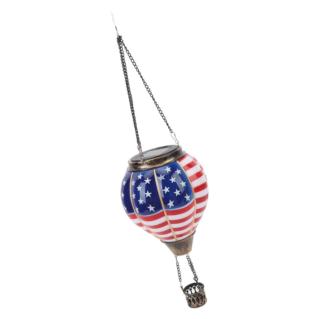 Hot Air Balloon Solar Lantern Metal Waterproof Flickering Flame Outdoor LED Hanging Solar Light for Garden Yard Patio Decoration