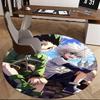 1 stuks Hunter x Hunter Killua & Gon Ronde Vloerkleed Anime Ontwerp Stoelmat, Antislip Tapijt voor Kantoor, Woondecoratie, Woonkamer, Slaapkamer, Speelkamer