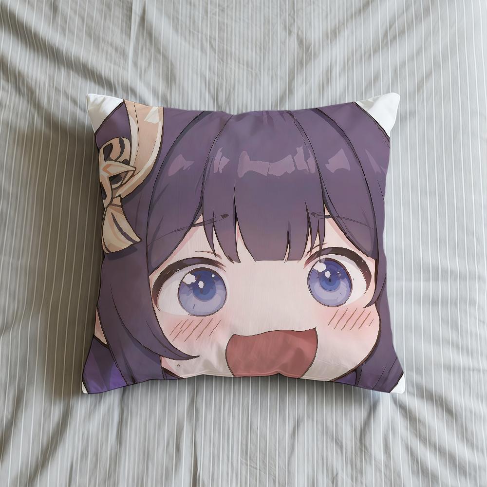 Stoßdämpfende Hülle Weiche Hülle Gesicht Genshin Sofa Wohnzimmer Zuhause Q Niedlich Spiel Bequem Büro Dekoration Schutzhüllen für Kissen