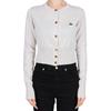 Vivienne WeStwood Damen S Bär Wolle CroP Strickjacke Grau Melange 1803002u Y0006 P