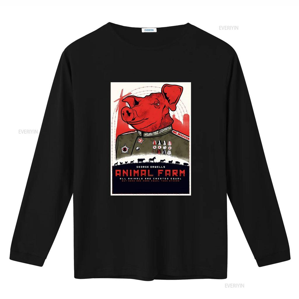 George Orwells Animal Farm T shirt 1984 Inspired Design Some Are More Equal  vintage Washed Stylish designer clothes graphic