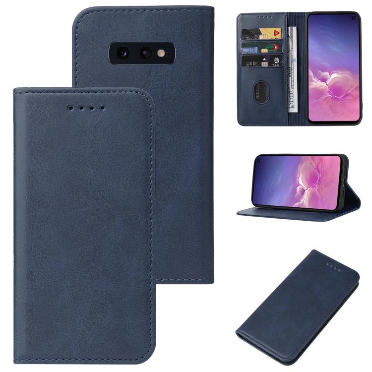 Кожаный чехол для телефона с магнитной застежкой для Samsung Galaxy S10e For Samsung Galaxy S10e синий