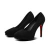 Fashion 2025 NEW Fashion Flock Platform Women Pumps Pointed Toe Sexy Party Shoes Spring Shallow Super High Heels Office Lady Dress Shoes