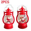 Christmas Portable Lantern Battery Operated Santa Claus Snowman Oil Lamp with Handle Xmas New Year Gifts for Table Decoration