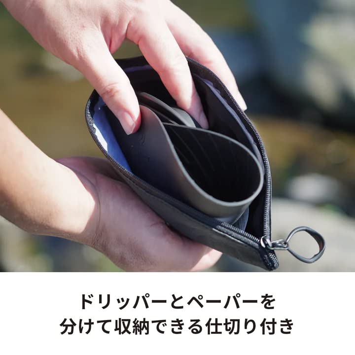 Zebrang V60 Flat Dripper Case (ZB-FDC-B) - Lightweight, Easy to Carry, Pocket-Sized, Compatible with 01 and 02 Coffee Makers - Water-Repellent and