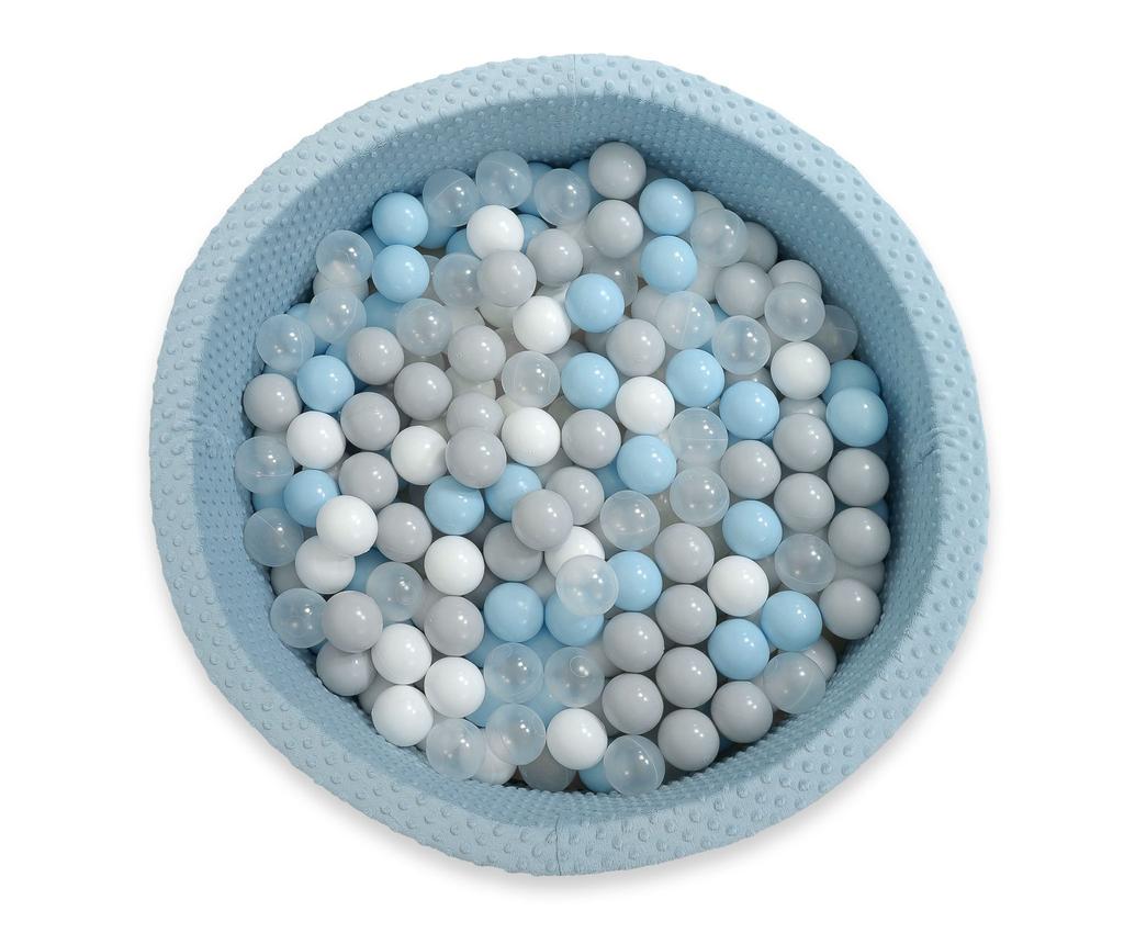 Minky dry pool H-30 cm with 300 balls - misty blue