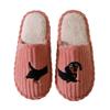 Simple fun cute black dachshund home cotton slippers creative striped cotton slippers