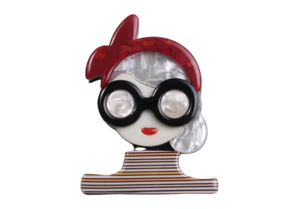 Jedinečná kreslená brož s mašlí pro ženy: Akrylový špendlík na boutonnière s niche designem