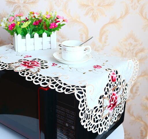 Premium satin Rose Embroidery bed Table Furniture flag Runner cloth cover kitchen Christmas Wedding party Table Surface decoration and accessories