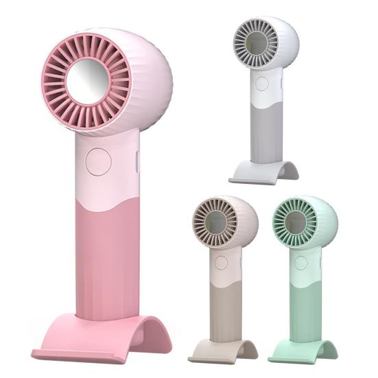 Handheld Fan Wind-Concentrating Turbine Blade Design Adjustable 3-Speed Cooling Fan Portable Lightweight Desktop Fan with Phone Stand Base
