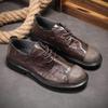 New Summer Men's Shoes Retro British Style Cowhide Munch Shoes Middle-aged Daily Casual Breathable Non-slip Leather Shoes