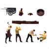 4 Harz Miniatur Holzfiguren Menschen Modell DIY Bemalt für Erwachsene Kinder Spielzeug Mikrolandschaft