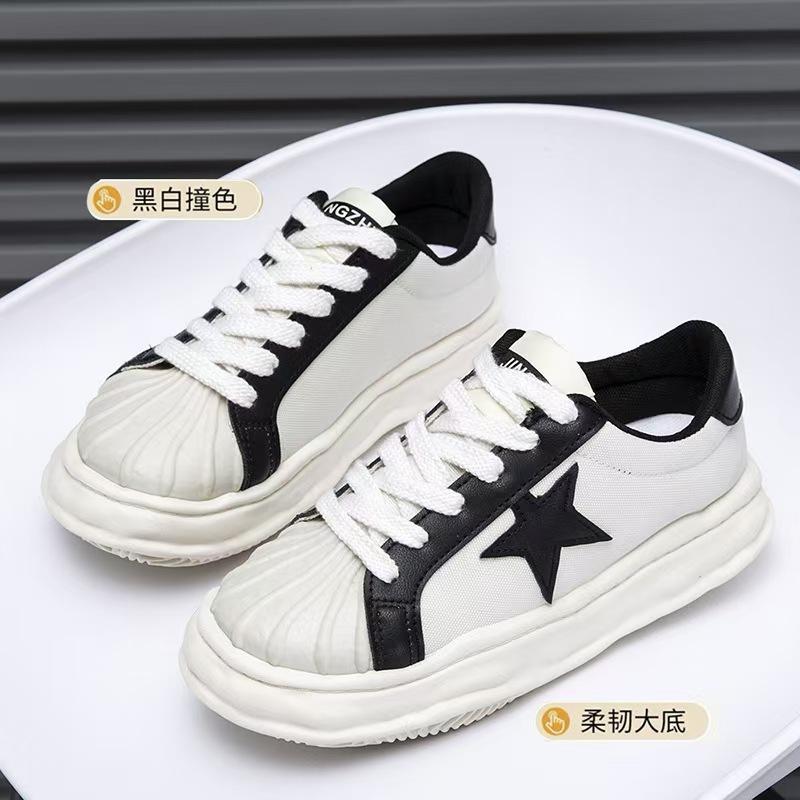 New Star Thick Sole Women's Board Shoes Women's Spring and Autumn Trendy New Dissolved Shell Toe Canvas Shoes Women