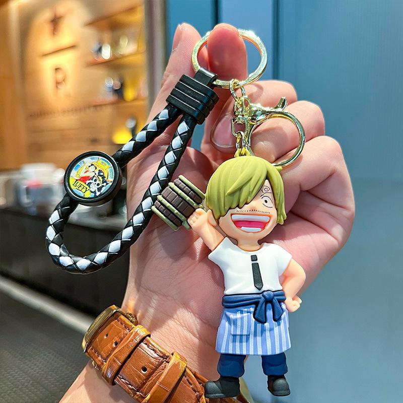 3D Anime Figurine Keychain: Luffy, Chopper & Usopp from One Piece