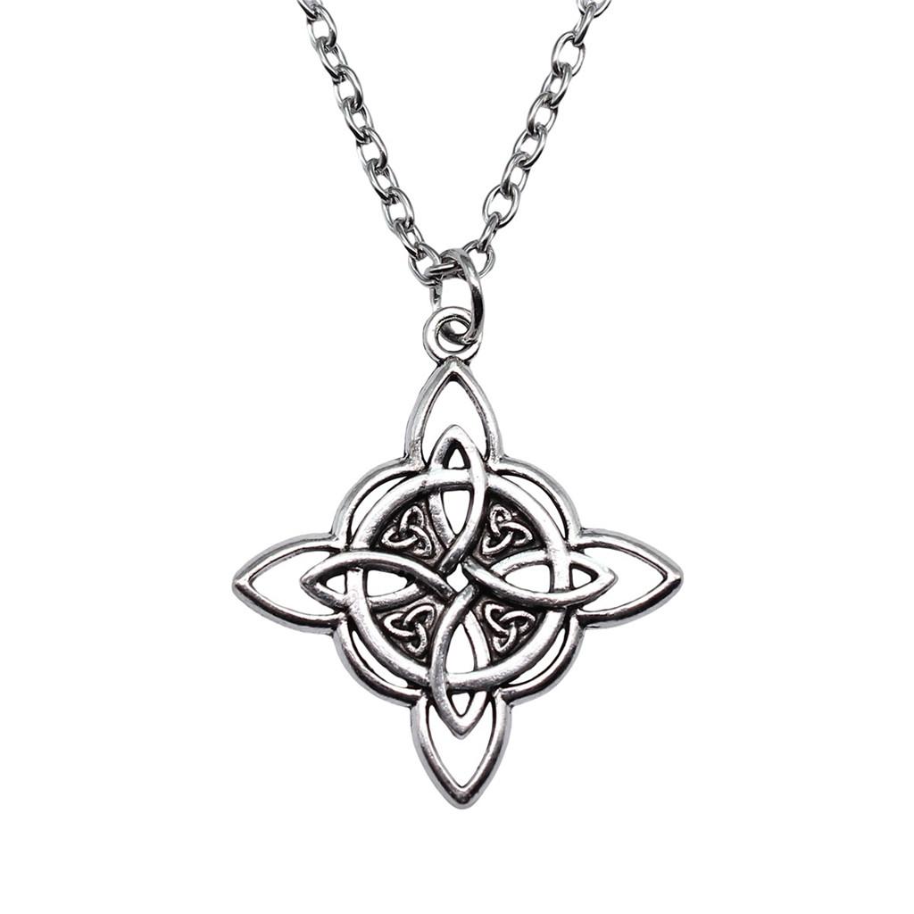 Witch Knot Pendant Necklace Wiccan Celtic Occult Protection Jewelry 45cm or 70cm long chain