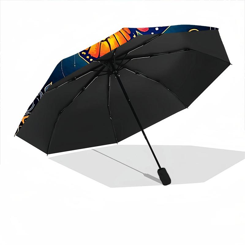1pc Butterfly Mandala Automatic Umbrella - Automatic Opening And Closing, Sturdy Iron Frame, Formal Occasions Yy251018150
