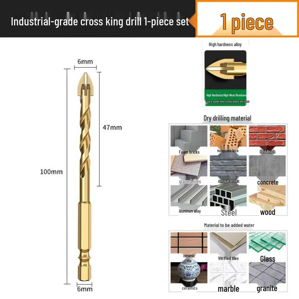 

Премиальное золотое сверло по бетону из вольфрамовой стали, высокотвердый сплав для цементных стен и плитки