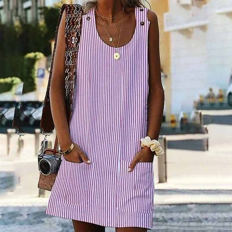 Elegant Plus Size Women Summer Short Sleeve Long T-shirt Casual Mini Dress