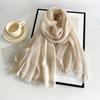 Vreovor Solid Color Scarves Autumn Winter  Women'S Retro Monochrome Medium Length Decorative Long Shawls