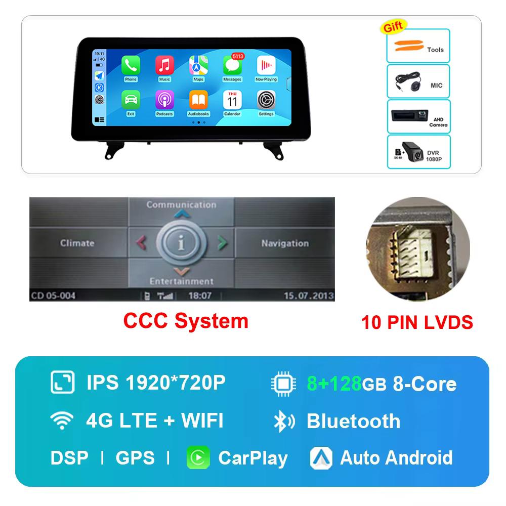 12.3 inch for BMW X5 E70 X6 E71 2007 - 2013 CCC CIC System GPS HD Touch Screen Android Car Radio Multimedia Player