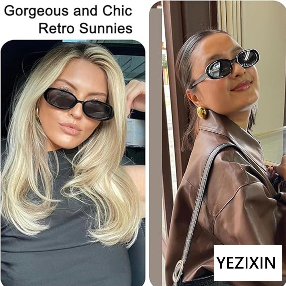 1PC Vintage Oval Sunglasses Women Luxury Brand Designer Small Oval Sun Glasses Retro Black Red Glasses Ladies UV400 Eyewear