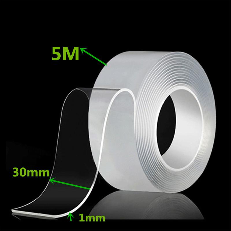 1-5m Nano Tape Transparent Non Marking Waterproof Tape Non Marking Double Sided Tape Reusable Can Be Cleaned For Household Use