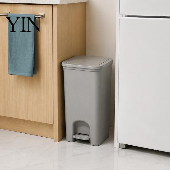 Narrow Trash Can Pedal Can, with Dual-mode Lid, Easy Access Garbage Compact Recycling Bin Odor-proof Slim Solid Color Waste Basket, for Bathroom