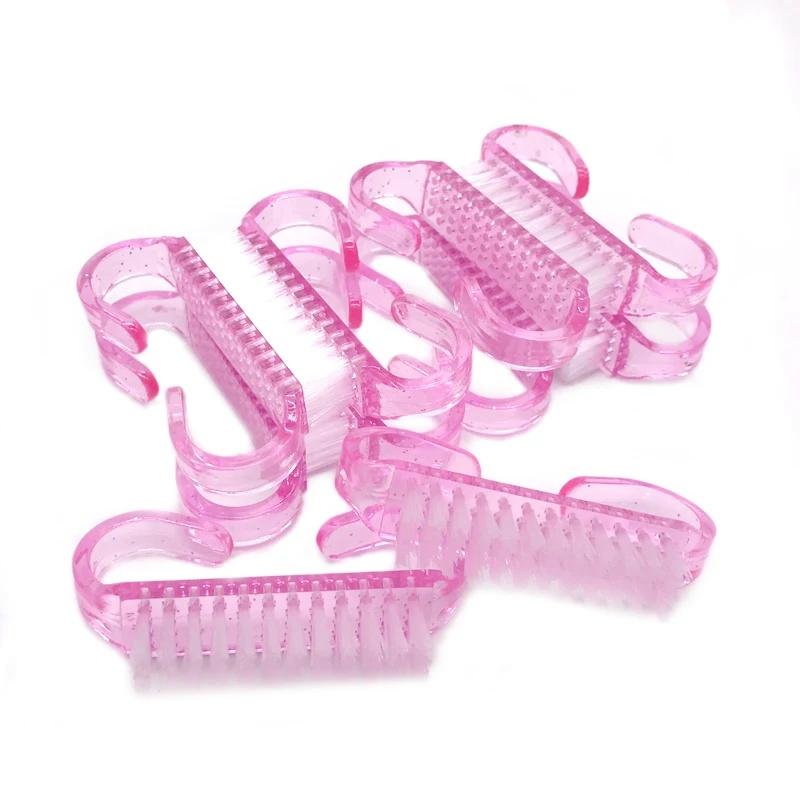 Acrylic Nails Art Brush 4 Color Nail Art Manicure Pedicure Soft Remove Dust Plastic Cleaning Nail Brushes File Tools