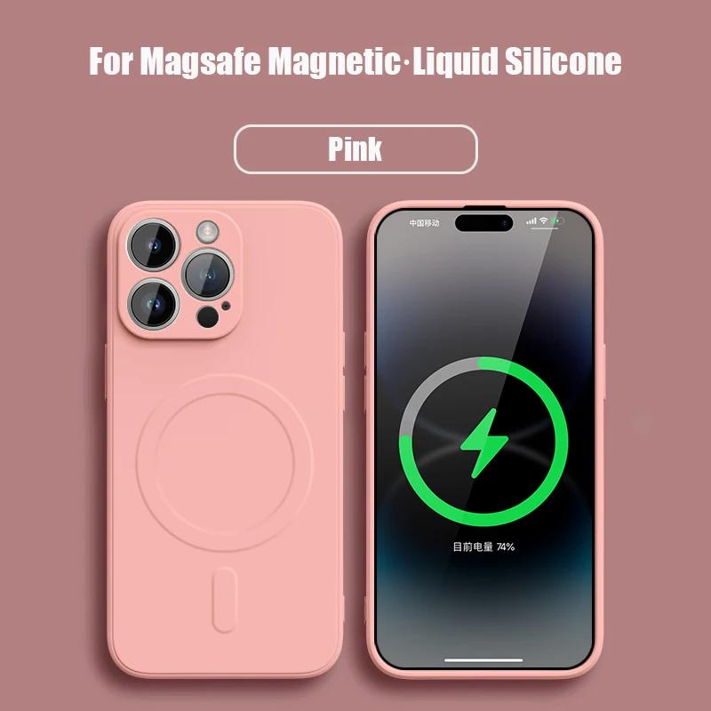 Liquid Silicone For Magsafe Phone Case For iPhone 17 16 Pro Max 15 14 Plus 13 12 Mini 11 Magnetic Wireless Charge Soft Cover