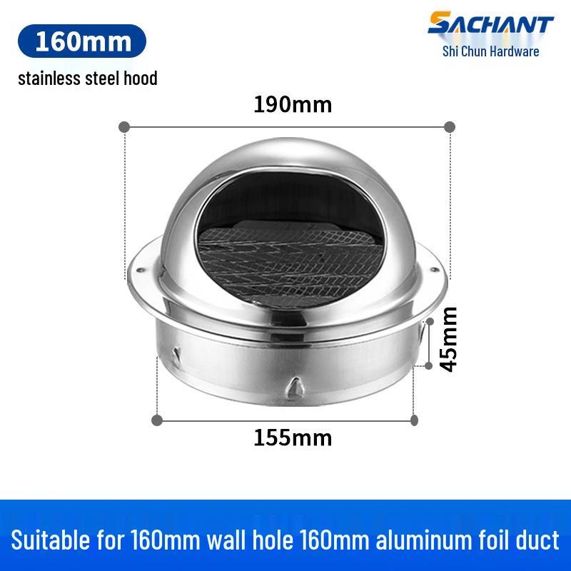 Regensichere Lüftungskappe aus 304 Edelstahl mit Lamellendesign