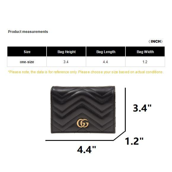 Gucci GG Marmont Logo Zip Double Fold Quilted Leather Wallet Coin Purse Card Holder Women wallet Black 466492-DTD1T-1000