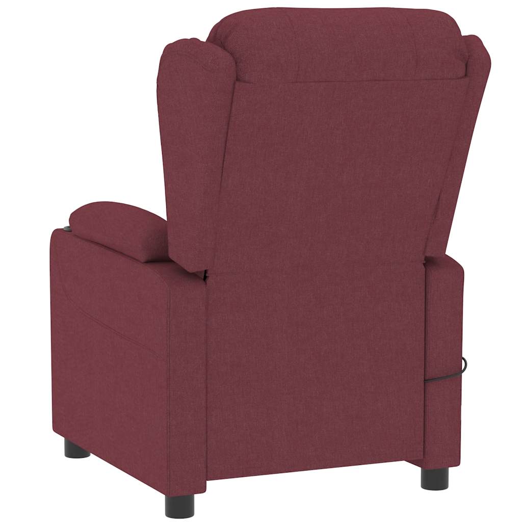 Massage Chair Burgundy Fabric