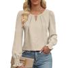 Women's Long Sleeved Shirt Fashionable Casual Lock Hole Pleated Fashion Shirt for Women Blouses