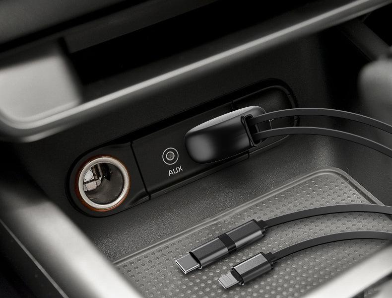 Three-in-One Retractable USB Charger: Fast Type-C Charging Cable for Apple, Huawei, and More