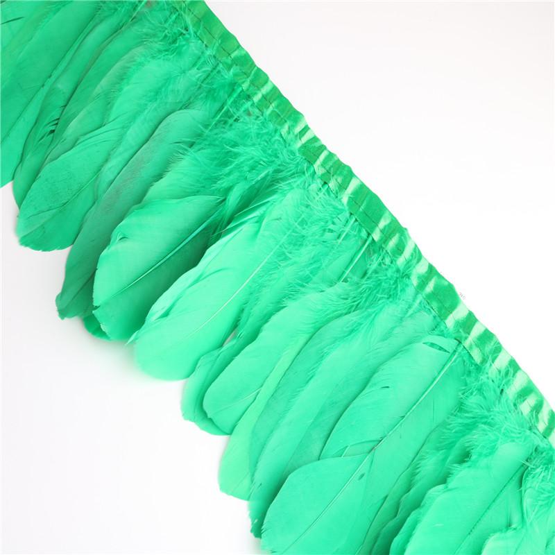 2 Meter/Lot Gänsefedern Besätze gefärbt Echte Gänsefeder Fransenbänder für Kleid Rock Stoffgürtel dekorative Kleidung